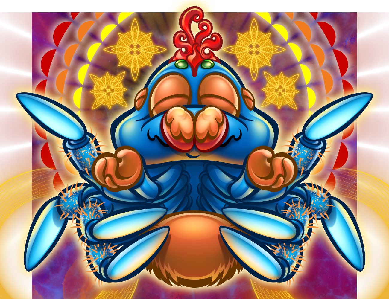 whimsical illustration of Spider meditating, from book 