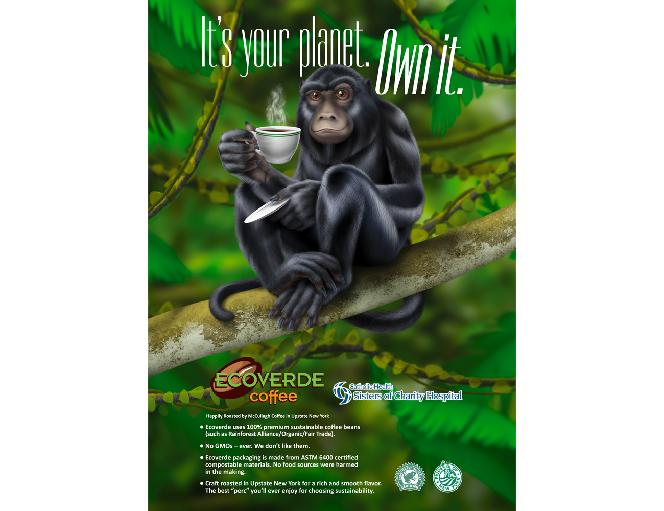 Image of Ecoverde Coffee Howler Monkey Poster