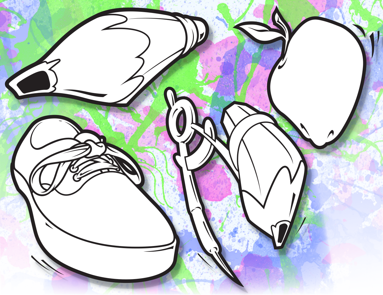 Flat Art/Graphic style illustration of back-to-school necessities