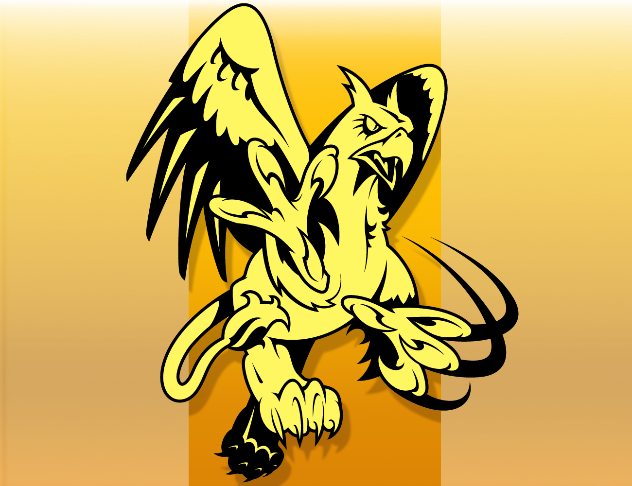 Flat Art/Graphic style illustration of unused Canisius Golden Griffins mascot proposal