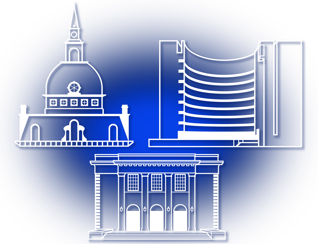 Vector Illustrations of SUNY Fredonia campus building icons
