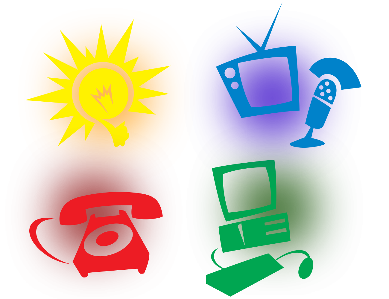 Vector Illustrations of various media type icons