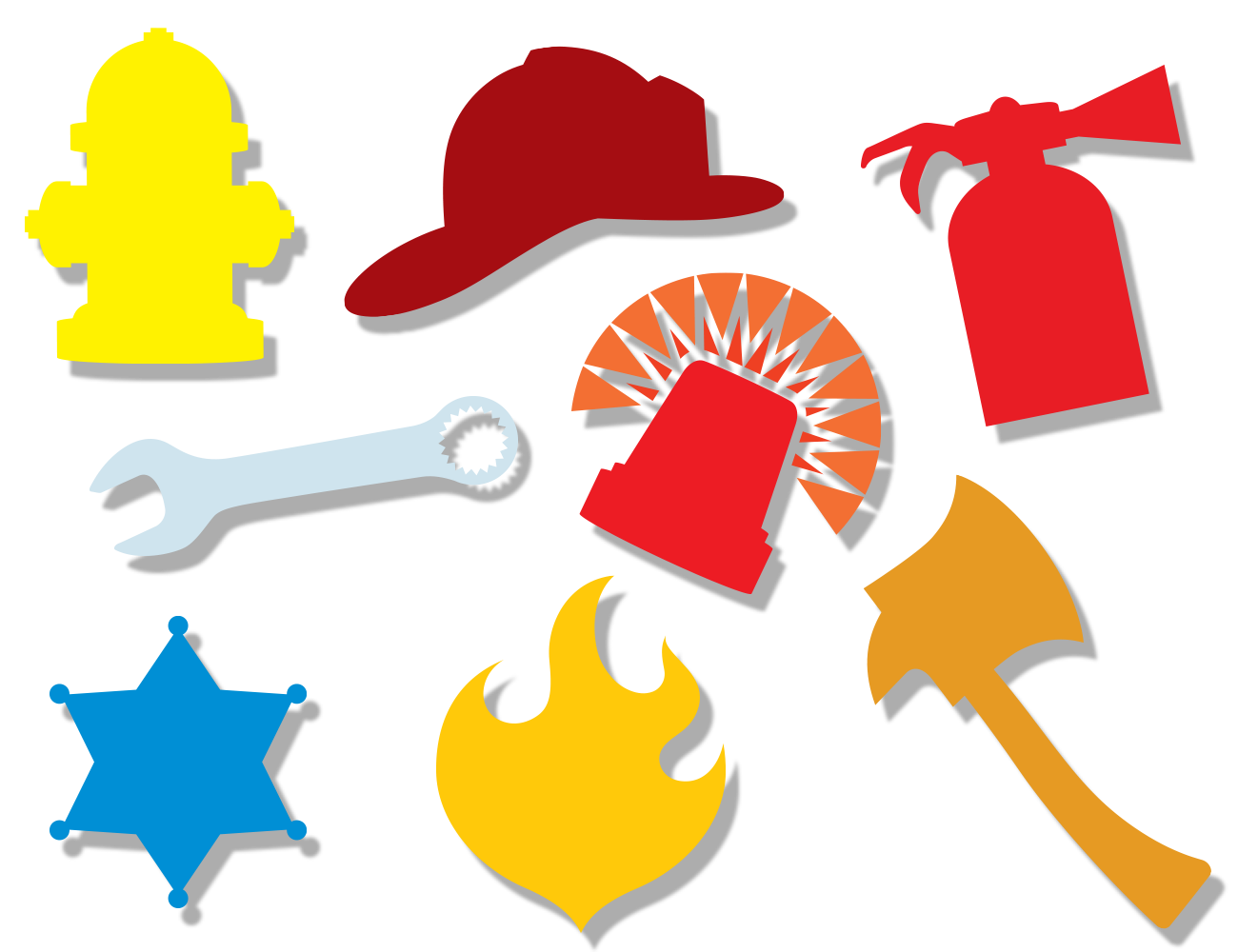 Vector Illustrations of Fire Safety icons