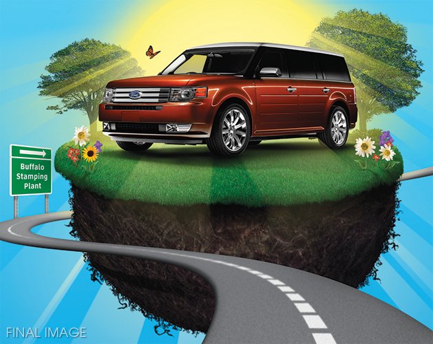CLIENT :<br>Western New York Ford Dealers<br><br>IMAGE DETAILS:<br>Vehicle needed to be flopped. The remainder of the image was illustrated.