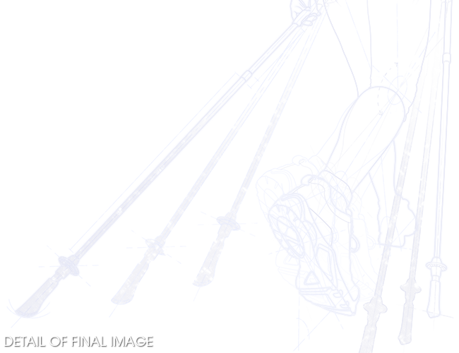 CLIENT :<br>Leki, Inc.<br><br>IMAGE DETAILS:<br>Detail of image to highlight the linework applied to the image.
