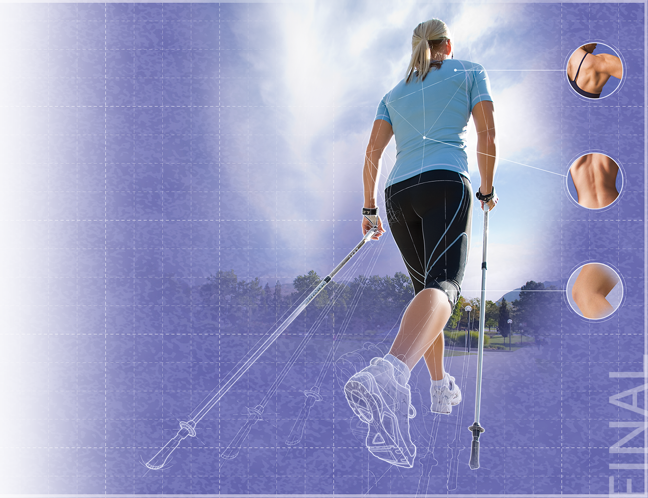 image after enhancements of dry land ski pole walker