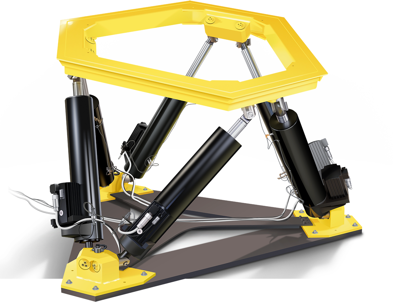 Realistic illustration of Moog actuator with yellow top