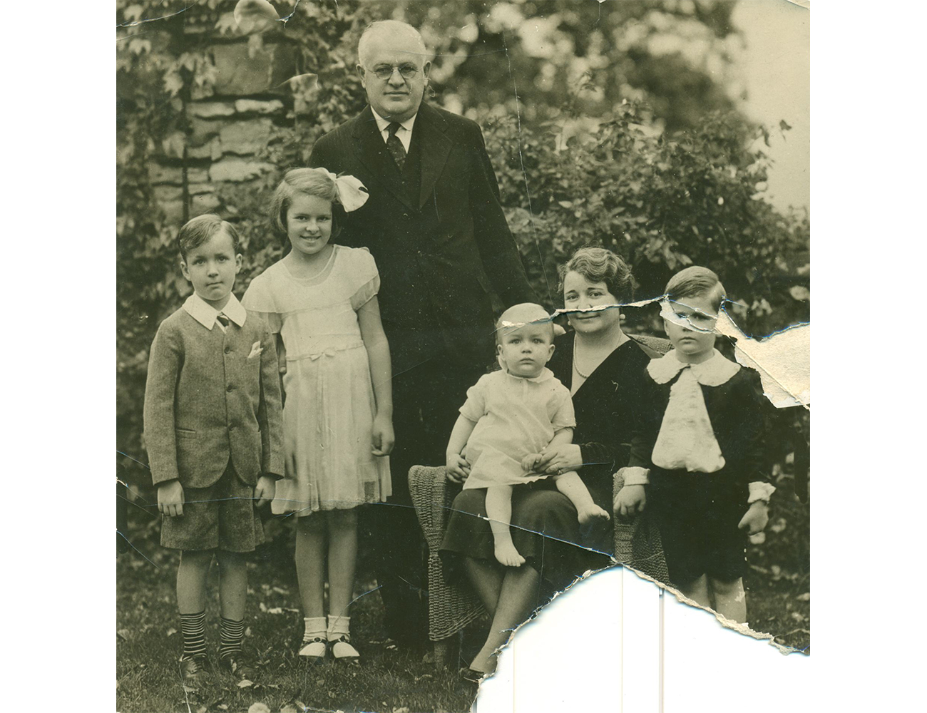 damaged family portrait
