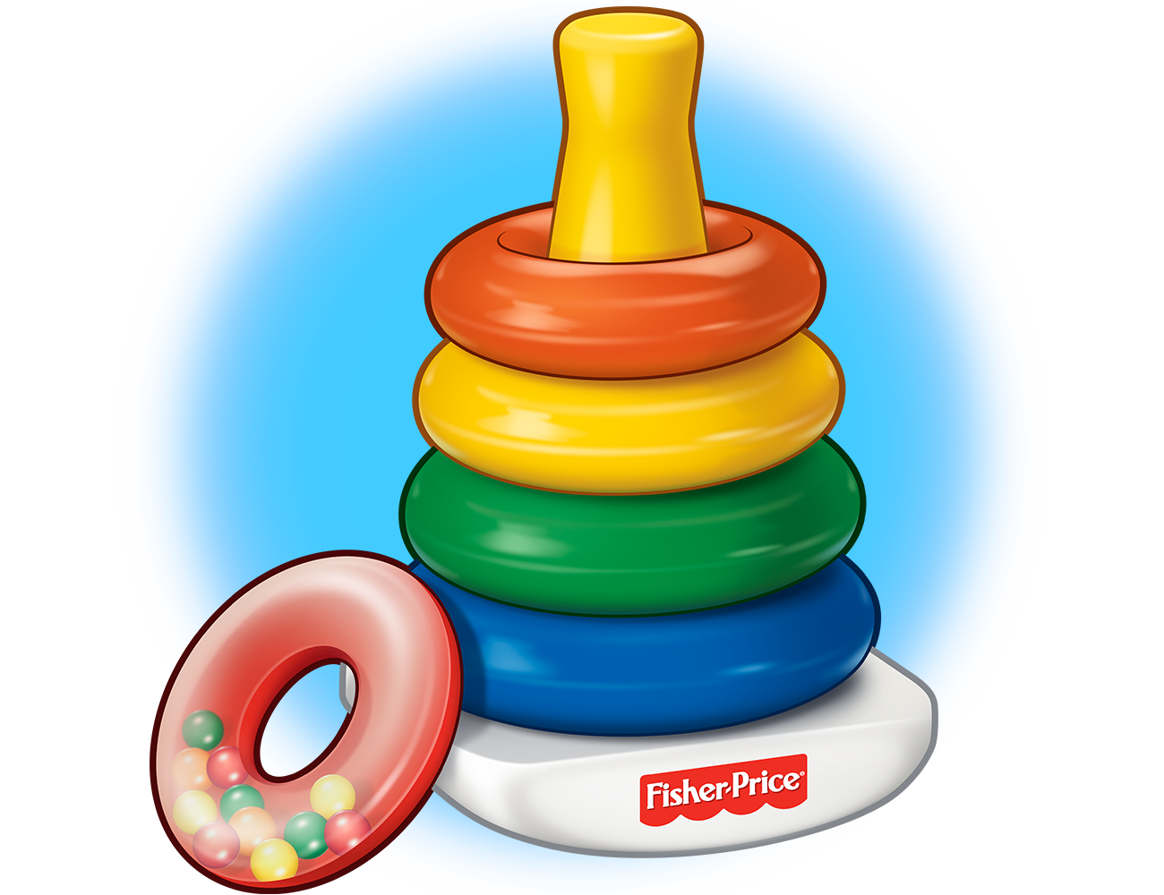 Stylistic illustration of Fisher-Price Rock-A-Stack toy