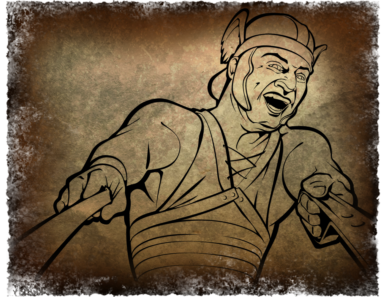 Stylistic illustration of a charioteer