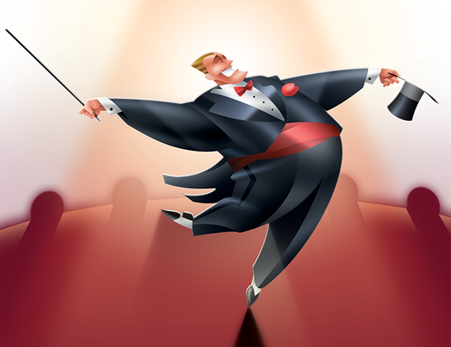 LePine Studios - Artpark: stylized illustration for music presentation of I Want to Dance Like Fred Astaire