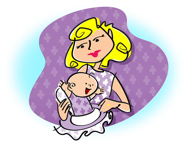 LePine Studios - Fisher-Price: cartoon illustration of mom and child in clothing coordinates