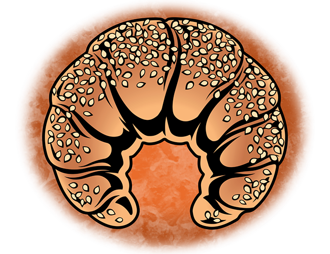 LePine Studios - Travers Collins & Co.: graphic illustration of seeded bagel