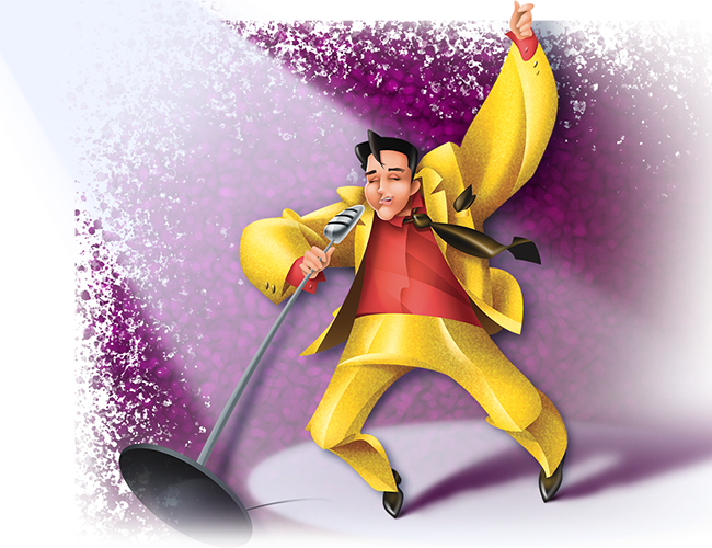 LePine Studios - Artpark: stylized illustration for music presentation of Elvis
