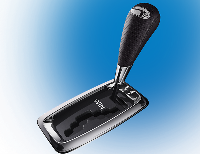 LePine Studios - First NIagara Bank: realistic illustration of Bank branded stick shift for contest poster