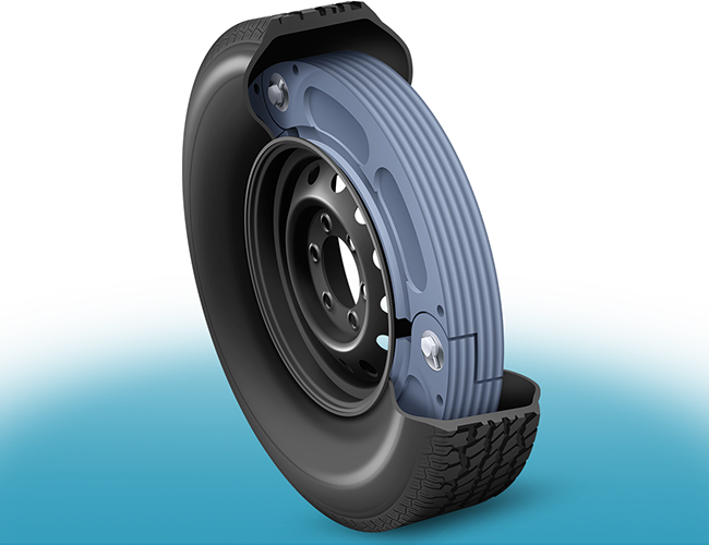 LePine Studios - Tire Emergency Kit: realistic illustration of run-flat cutaway for transport vehicles
