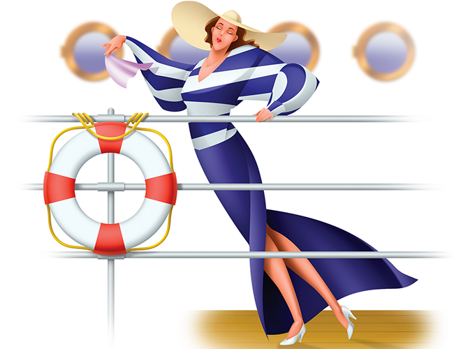 LePine Studios - Artpark: stylized illustration for music presentation of The Unsinkable Molly Brown