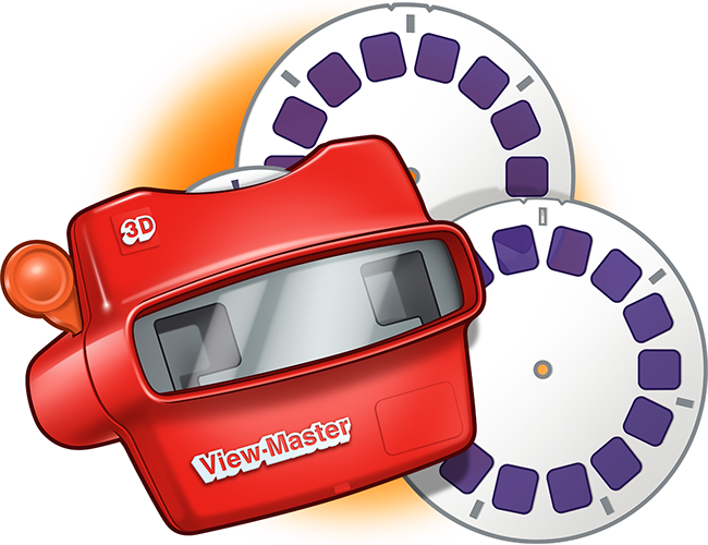 LePine Studios - Fisher-Price: stylized illustration of ViewMaster for nostalgic toys display 